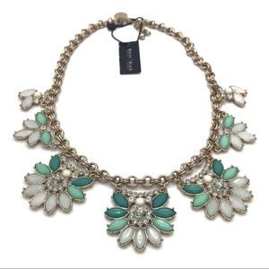 White House Black Market Green Floral Necklace NWT